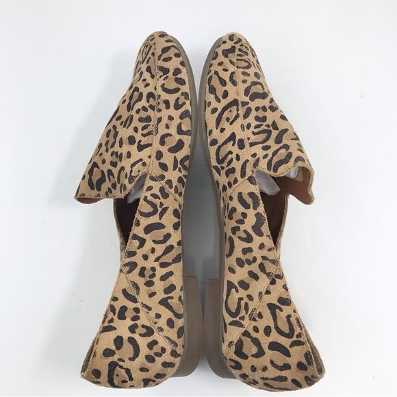 Lucky Brand BROGAN 2 Brown Cheetah Javan Print Cow Suede Slip On Loafer Flats - Picture 6 of 14